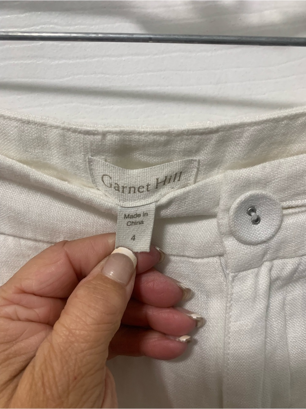 Garnet Hill Cream Wide-Leg Linen-Blend Pants - Picture 2 of 6
